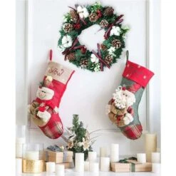 LECHUANG Couronne De Noel Porte, Sapin De Noel Guirlande De Noel Decoration De Noel Exterieur Avec Décoration De Noël Illuminé, 30CM Christmas Wreath GrooFoo (c) -Lemax Decor Magasin 100170761 3