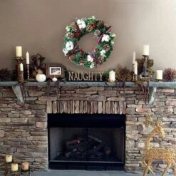 LECHUANG Couronne De Noel Porte, Sapin De Noel Guirlande De Noel Decoration De Noel Exterieur Avec Décoration De Noël Illuminé, 30CM Christmas Wreath GrooFoo (c) -Lemax Decor Magasin 100170761 4