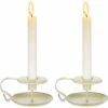 Rétro Bougeoirs En Fer Chamberstick, Bougeoir Conique Pour Tables, Chandelier Vintage Pour La Noël Halloween Fête Mariage À Manger Cadeau De Pendaison De Crémaillère-2 Pièces -Lemax Decor Magasin 100342879 1