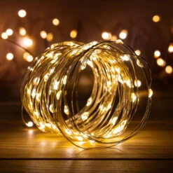 Guirlande Led Argent 10M - Bobine 10M Guirlande Lumineuse Led - Guirlande Leds Pour Deco Chambre, Déco De Noël, Ambiance Poétique Et Romantique -Lemax Decor Magasin 10407470 5