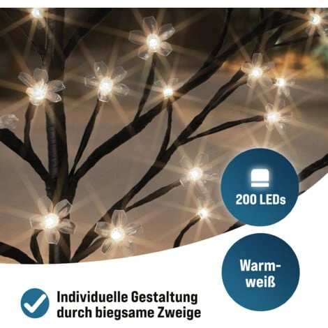 Arbre Lumineux LED Décoration Lumineuse Décoration De Noël Intérieur Extérieur IP44 M2 180 Cm - 200 LED 6 Arbre Lumineux LED Décoration Lumineuse Décoration De Noël Intérieur Extérieur IP44 M2 180 Cm - 200 LED – Image 4