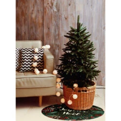 Tapis Décoration De Fêtes - Tapis En Vinyle Tarkett - Diamètre 90 - Motif Joyeux Noël Vert -Lemax Decor Magasin 25532912 3