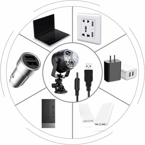 LITZEE Boule Disco Lampe Disco LED Avec 15 Formes D'éclairage, Effets De Lumière Disco Lumière De Fête RVB Rotative à 360 Ḟ Boule Disco à LED Avec Câble USB Pour Noël, Anniversaire D'enfants, Fête 5 LITZEE Boule Disco Lampe Disco LED Avec 15 Formes D'éclairage, Effets De Lumière Disco Lumière De Fête RVB Rotative à 360 Ḟ Boule Disco à LED Avec Câble USB Pour Noël, Anniversaire D'enfants, Fête – Image 3