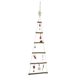 Feeric Christmas - Déco De Noël Sapin En Bois Décoré à Suspendre H 75 Cm