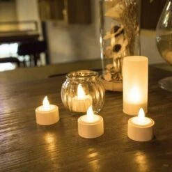 AIDUCHO Lot De 12 Bougie LED Rechargeable Bougie Électrique LED Flamme Vacillante Avec Station De Charge Décoration Pour Noël Anniversaire Mariage Dîner Votive Table Café Bar Restaurant Hôtel -Lemax Decor Magasin 32356266 4