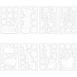 Décoration De Noël Couleur Autocollants De Fenêtre De Noël Autocollants Muraux Flocon De Neige Blanc Habillage De Vitrine Autocollants De Fenêtre Statiques Sans Couture (type C)