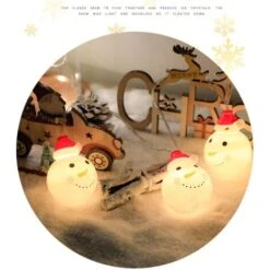 Guirlande Lumineuse à LED Père Noël, Boitier à Piles USB, Bonhomme De Neige Au Chaperon Rouge, Lumières De Décoration D'arbre De Noël (bonhomme De Neige Blanc Chaud-[modèle à Piles] 3 Mètres 20 Lumières Toujours Allumées) -Lemax Decor Magasin 40296213 3