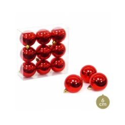 Set De 9 Boules De Noël Rouges - 6cm -Lemax Decor Magasin 42279026 3