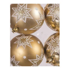 Set De 6 Boules De Noël Dorées étoiles - 10cm -Lemax Decor Magasin 42279037 3