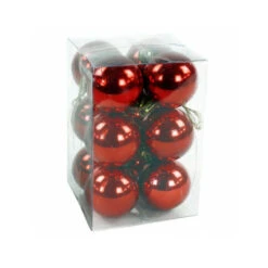 Set De 12 Boules De Noël Rouges - 4cm -Lemax Decor Magasin 42280456 3