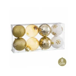 Set De 8 Boules De Noël Dorées - 8cm -Lemax Decor Magasin 42447551 3