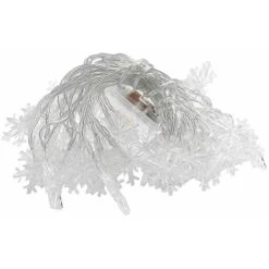 Décoration De Noël Guirlande Lumineuse De Flocon De Neige, 6M 40 LED à Piles Fairy Lights, Monochrom à Deux Modes Et Décoration Brillante Foudre Pour,Noël Chambre Chambre Intérieure Et Extérieure (bla