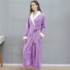 Peignoir Polaire Femme, Robe De Chambre Peignoir à Doux Avec Poches Hiver Cadeau De Noël L Violet -Lemax Decor Magasin 52165108 1