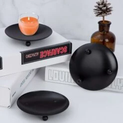 Bougeoirs Détenteur, Chandelier Vintage En Fer Forge Plateau Retro Candélabres, Support De Bougie De Pilier Decoration De Table Pour LED Et Cire, Spa, Mariages, Fête, Noël, Halloween (4 Pièces) 10 Bougeoirs Détenteur, Chandelier Vintage En Fer Forge Plateau Retro Candélabres, Support De Bougie De Pilier Decoration De Table Pour LED Et Cire, Spa, Mariages, Fête, Noël, Halloween (4 Pièces) -Lemax Decor Magasin 55147310 4