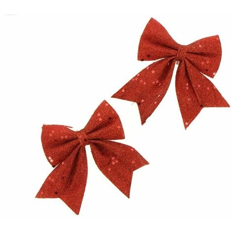 Noeud Papillon Noël Deco 12x13cm ROUGE - 2pcs - Rouge - SILUMEN 3 Noeud Papillon Noël Deco 12x13cm ROUGE - 2pcs - Rouge - SILUMEN
