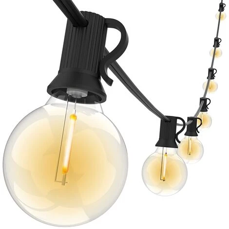 Guirlande Lumineuse Extérieure,15M Guirlande Guinguette LED G40 Ampoules 25+1 Rechange,Guirlande Exterieur Étanche,Guirlande Decorative Raccordable Pour Jardin,Fête,Soirée,Terrasse,Noël,Blanc Chaud 6 Guirlande Lumineuse Extérieure,15M Guirlande Guinguette LED G40 Ampoules 25+1 Rechange,Guirlande Exterieur Étanche,Guirlande Decorative Raccordable Pour Jardin,Fête,Soirée,Terrasse,Noël,Blanc Chaud – Image 4