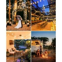 Guirlande Lumineuse D'extérieur, 15M LED Colorées, étanche, Peut être Connectée à Des Guirlandes Décoratives, Convient Pour Le Jardin, La Fête, Le Gala, La Terrasse, Noël, Blanc Chaud 9 Guirlande Lumineuse D'extérieur, 15M LED Colorées, étanche, Peut être Connectée à Des Guirlandes Décoratives, Convient Pour Le Jardin, La Fête, Le Gala, La Terrasse, Noël, Blanc Chaud -Lemax Decor Magasin 58159702 3