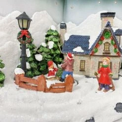 Livre Gris Village De Noël Avec Lumières Sons Mouvement 31Lx19Px21Hcm -Lemax Decor Magasin 59508554 3