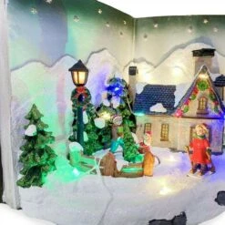 Livre Gris Village De Noël Avec Lumières Sons Mouvement 31Lx19Px21Hcm -Lemax Decor Magasin 59508554 5