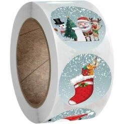 Déstockage Cadeau De Noël Étiquette Autocollant De Bande Dessinée Flocon De Neige Autocollant Décoratif Kraft Impression Autocollant, Pour Aux étudiants Récompenses, Décoration De Classe Et De Maison