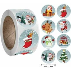 Déstockage Cadeau De Noël Étiquette Autocollant De Bande Dessinée Flocon De Neige Autocollant Décoratif Kraft Impression Autocollant, Pour Aux étudiants Récompenses, Décoration De Classe Et De Maison -Lemax Decor Magasin 59853506 3