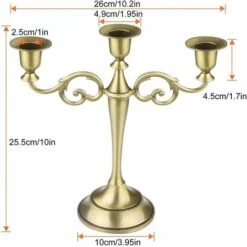 DENUOTOP Candélabres Bougeoir Bougeoir à 5 Bras Bougeoir Bougeoir Comme Décoration De Table Pour Noël Et Thanksgiving (argent) -Lemax Decor Magasin 60005343 2