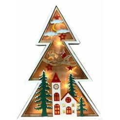 Grand Arbre De Noël En Bois Avec Lumière 96.034