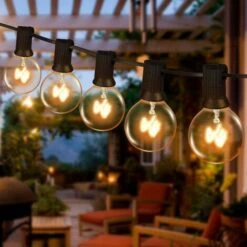 ZOLGINAH Guirlande Lumineuse Exterieur, G40 7,5M Guirlande Lumineuse LED Avec 25Ampoules & 2 De Rechange,IP44 Étanche, Décoration Intérieur Et Extérieur Pour Noël Mariage Fête Jardin Patio Terrasse