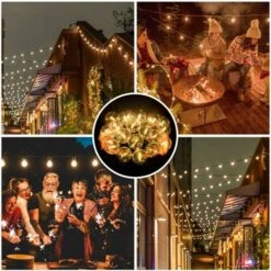 ZOLGINAH Guirlande Lumineuse Exterieur, G40 7,5M Guirlande Lumineuse LED Avec 25Ampoules & 2 De Rechange,IP44 Étanche, Décoration Intérieur Et Extérieur Pour Noël Mariage Fête Jardin Patio Terrasse -Lemax Decor Magasin 60651898 4