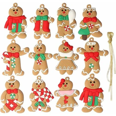 Déstockage 12pcs Ornements D'arbre De Noël Ornements Traditionnels D'arbre De Noël D'homme De Pain D'épice (homme En Pain D'épice A) 3 Déstockage 12pcs Ornements D'arbre De Noël Ornements Traditionnels D'arbre De Noël D'homme De Pain D'épice (homme En Pain D'épice A)