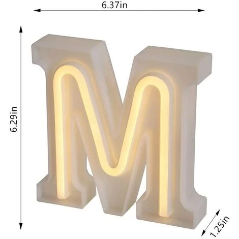 Veilleuse Lettres Lumineuses Au Néon, Décoration Murale/décoration De Table Pour Bar à La Maison, Noël, Fête D'anniversaire, Mots De La Saint-Valentin - Lettres Blanches Chaudes (M) 7 Veilleuse Lettres Lumineuses Au Néon, Décoration Murale/décoration De Table Pour Bar à La Maison, Noël, Fête D'anniversaire, Mots De La Saint-Valentin - Lettres Blanches Chaudes (M) – Image 5