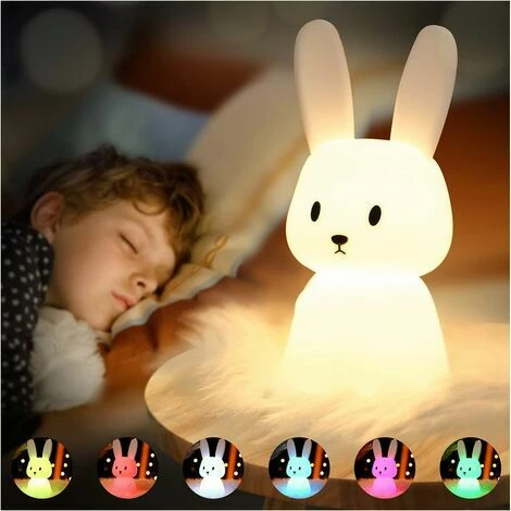 Lapin Veilleuse Bebe Tactile 7 Couleurs USB Rechargeable Peut être Chronométré Veilleuse Enfant Deco Lampe Pour Décoration Noël Chambre Enfant Cadeau D'anniversaire 2 Lapin Veilleuse Bebe Tactile 7 Couleurs USB Rechargeable Peut être Chronométré Veilleuse Enfant Deco Lampe Pour Décoration Noël Chambre Enfant Cadeau D'anniversaire