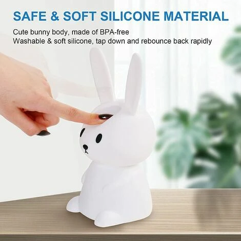 Lapin Veilleuse Bebe Tactile 7 Couleurs USB Rechargeable Peut être Chronométré Veilleuse Enfant Deco Lampe Pour Décoration Noël Chambre Enfant Cadeau D'anniversaire 3 Lapin Veilleuse Bebe Tactile 7 Couleurs USB Rechargeable Peut être Chronométré Veilleuse Enfant Deco Lampe Pour Décoration Noël Chambre Enfant Cadeau D'anniversaire – Image 2