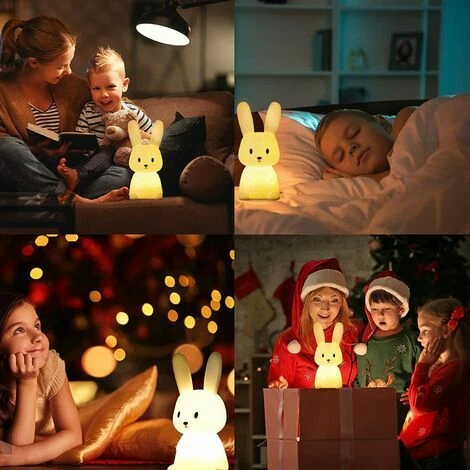 Lapin Veilleuse Bebe Tactile 7 Couleurs USB Rechargeable Peut être Chronométré Veilleuse Enfant Deco Lampe Pour Décoration Noël Chambre Enfant Cadeau D'anniversaire 4 Lapin Veilleuse Bebe Tactile 7 Couleurs USB Rechargeable Peut être Chronométré Veilleuse Enfant Deco Lampe Pour Décoration Noël Chambre Enfant Cadeau D'anniversaire – Image 3