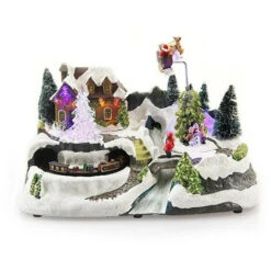 Village De Noël Animé Avec Train Et Traîneau - Multicolore - L 23,8 X H. 16,1 Cm - Livraison Gratuite -Lemax Decor Magasin 6422876 4