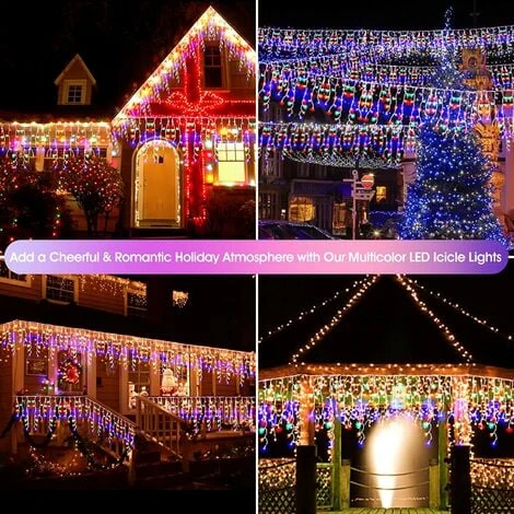 Guirlande LED Noël Lumineuse Rideau 20m 640 Leds Noël Rideau Lumineux Decoration Fenêtre, Noël Mariage Anniversaire Maison Patio 6 Guirlande LED Noël Lumineuse Rideau 20m 640 Leds Noël Rideau Lumineux Decoration Fenêtre, Noël Mariage Anniversaire Maison Patio – Image 4