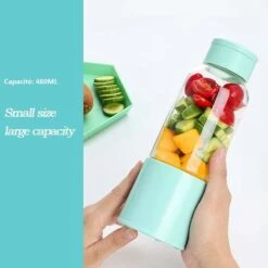 Blender Portable, Presse-agrumes Avec 450 Ml 6 Lames Sans BPA Pour Le Sport Et Les Voyages, Mini Blender Blender Pour Smoothie Et Milkshake, Cadeau De Noël Femme Homme (blanc) -Lemax Decor Magasin 65505274 3