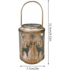 Déstockage Lanterne De Bougie De Noël Rustique, Lanternes De Bougie Pratiques De Ferme Avec Flocon De Neige De Cerf D'arbre Creux Pour Les Ornements De Décor De Festival De Fête, Vieux Cerf 10 Déstockage Lanterne De Bougie De Noël Rustique, Lanternes De Bougie Pratiques De Ferme Avec Flocon De Neige De Cerf D'arbre Creux Pour Les Ornements De Décor De Festival De Fête, Vieux Cerf -Lemax Decor Magasin 65869944 4