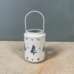 Déstockage Lanterne De Bougie De Noël Rustique, Lanternes De Bougie Pratiques De Ferme Avec Flocon De Neige De Cerf D'arbre Creux Pour Les Ornements De Décor De Festival De Fête, Arbre Blanc