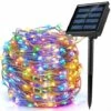 Guirlande Lumineuse Solaire Extérieur, 200 LED 8 Modes 22M Décoration Lumineuse Solaire Noël IP65 Imperméable Lampe Solaire Exterieur Pour Jardin,Balcon,Terrasse, Mariage,Fête (Multicolore)