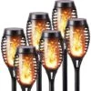 Lot De 6 Lumières Flamme Solaire Extérieure - Lampe Solaire Flamme Vacillante Etanche Lampe Torche Solaire Pour Décoration De Jardin, Patio, Chemins, Pelouse, Halloween, Noël -Lemax Decor Magasin 67310497 1
