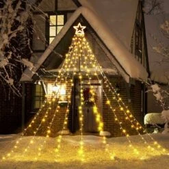 Rideau Lumineux Noël Extérieur - 10.8M 432 LED Guirlande Lumineuse électrique Avec Télécommande, 8 Modes D'éclairage, IP44 étanche, Décoration Noël Extérieur Fenêtre Balcon (Multicolore)