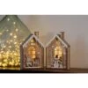 Village De Noël Lumineux En Bois. Lot De 2 Maisons Décoratives De Noël Avec LED H=23cm L=14,5cm, à Poser Ou A Accrocher. -Lemax Decor Magasin 68752323 1