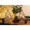 Décoration De Noël En Bois , Lot De 2 Sapins De Noël En Bois Avec LED H=23cm L=16cm Ref 8840
