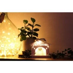 Crèche De Noël En Bois Travaillé Au Laser Avec Lumières LED , Scène Nativité - H=17cm L=18cm 9 Crèche De Noël En Bois Travaillé Au Laser Avec Lumières LED , Scène Nativité - H=17cm L=18cm -Lemax Decor Magasin 68752361 3