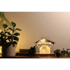 Crèche De Noël En Bois Travaillé Au Laser Avec Lumières LED , Scène Nativité - H=17cm L=18cm 11 Crèche De Noël En Bois Travaillé Au Laser Avec Lumières LED , Scène Nativité - H=17cm L=18cm -Lemax Decor Magasin 68752361 5
