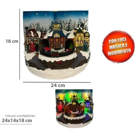 Livre Village De Noël 361017 Décoration De Noël Mouvement Sons Lumineux 18x24cm 4 Livre Village De Noël 361017 Décoration De Noël Mouvement Sons Lumineux 18x24cm – Image 2