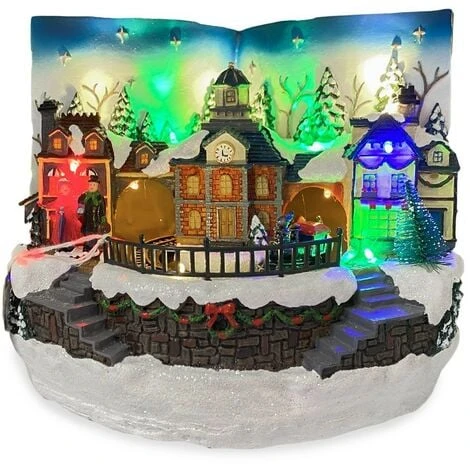Livre Village De Noël 361017 Décoration De Noël Mouvement Sons Lumineux 18x24cm 5 Livre Village De Noël 361017 Décoration De Noël Mouvement Sons Lumineux 18x24cm – Image 3