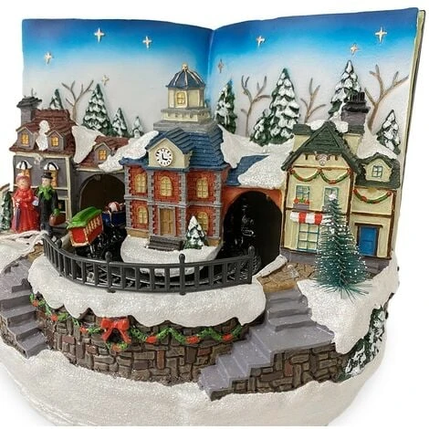 Livre Village De Noël 361017 Décoration De Noël Mouvement Sons Lumineux 18x24cm 6 Livre Village De Noël 361017 Décoration De Noël Mouvement Sons Lumineux 18x24cm – Image 4