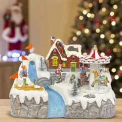 361075 Village De Noël 24x15x18cm Décoré De Lumières, Musique Et Mouvement -Lemax Decor Magasin 68758403 3